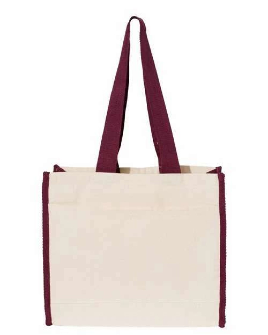 All Purpose Bags & Backpacks * | Q-Tees 14L Tote With Contrast-Color Handles