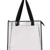 All Purpose Bags & Backpacks * | Oad Oad Clear Zippered Tote With Full Gusset Black