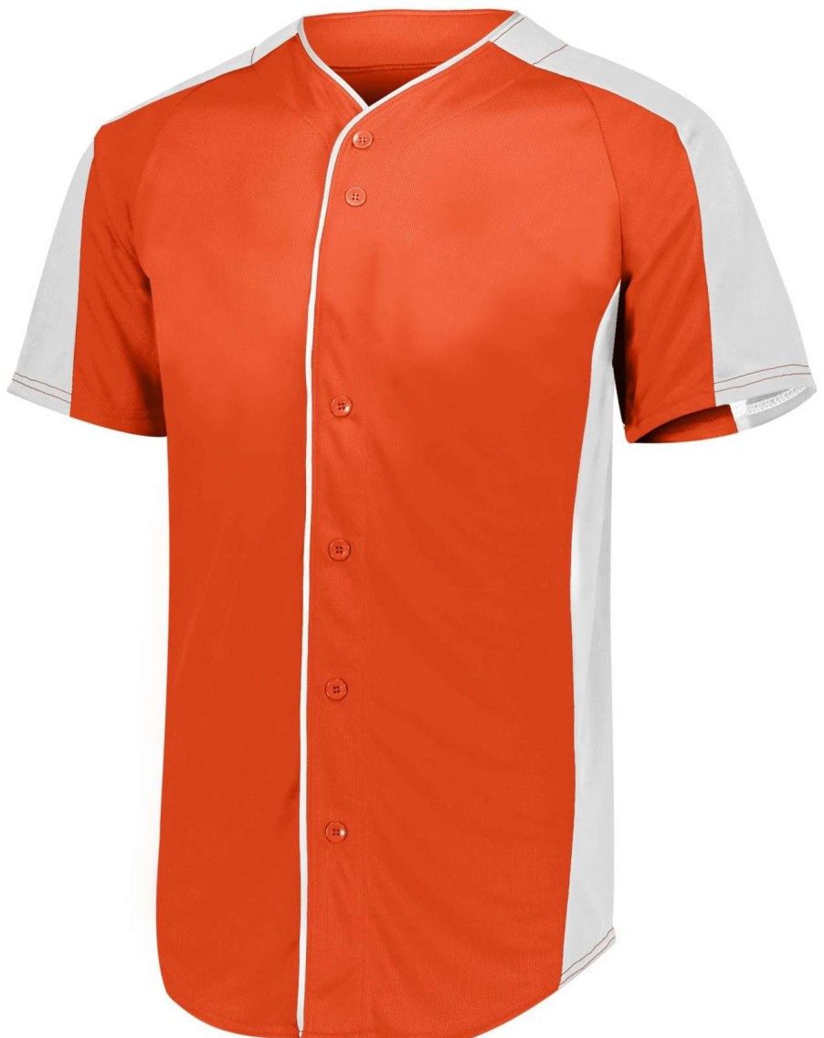 Jerseys * | Augusta Youth Full-Button Baseball Jersey