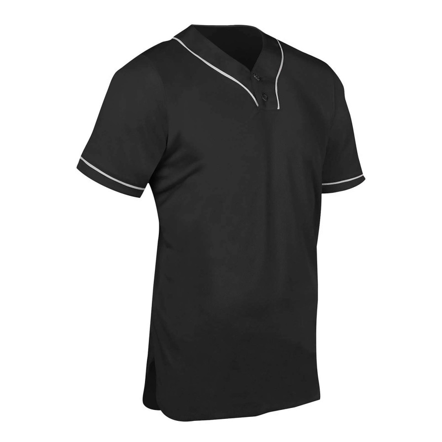 Jerseys * | Champro Men'S Heater 2-Button Piped Baseball Jersey