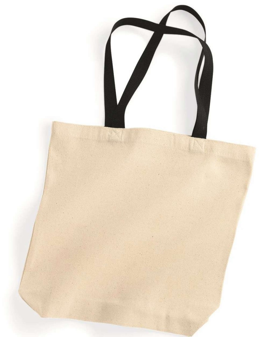 All Purpose Bags & Backpacks * | Liberty Bags Natural Tote With Contrast-Color Handles