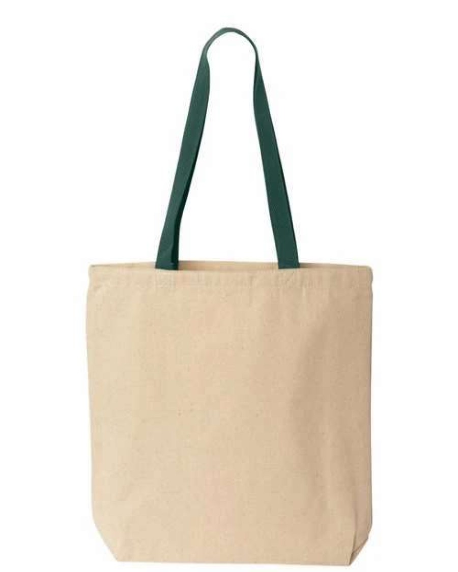 All Purpose Bags & Backpacks * | Liberty Bags Natural Tote With Contrast-Color Handles