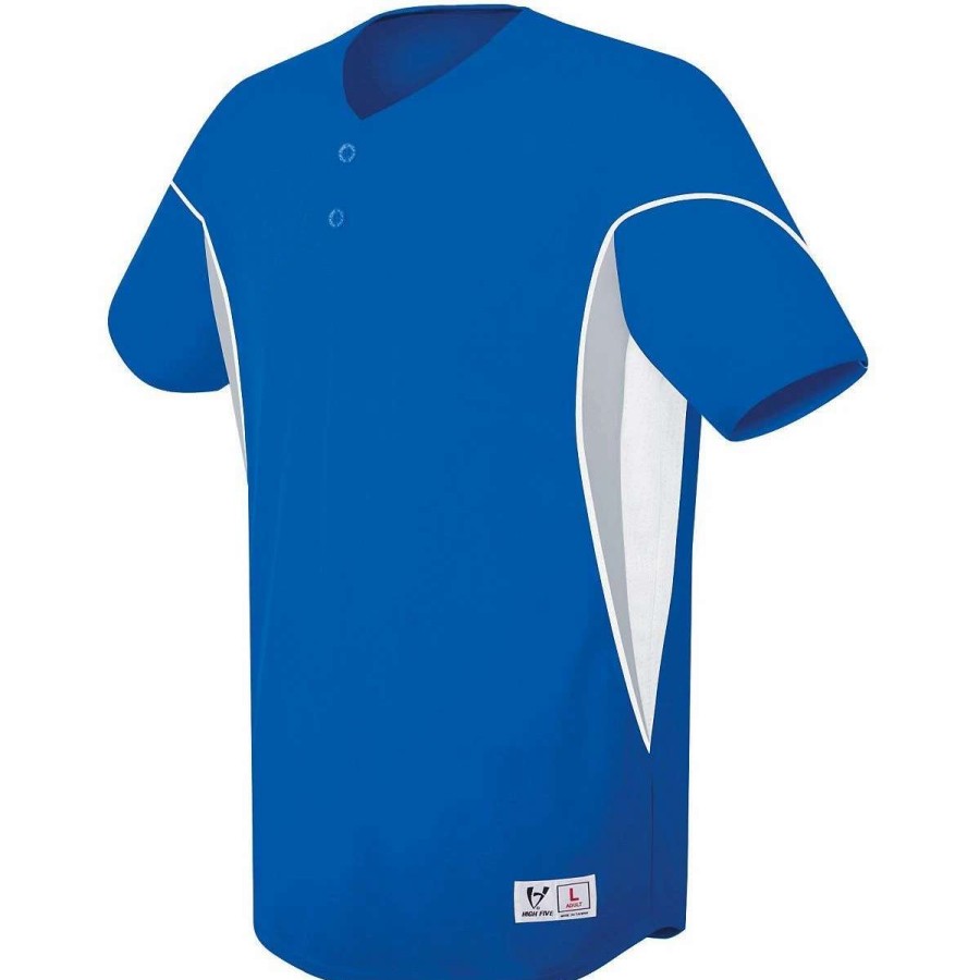 Jerseys * | High Five Adult Ellipse Two-Button Baseball Jersey