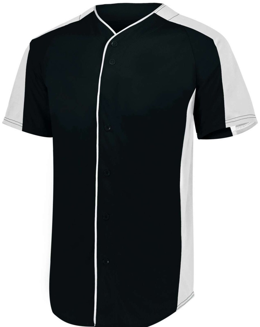 Jerseys * | Augusta Adult Full-Button Baseball Jersey