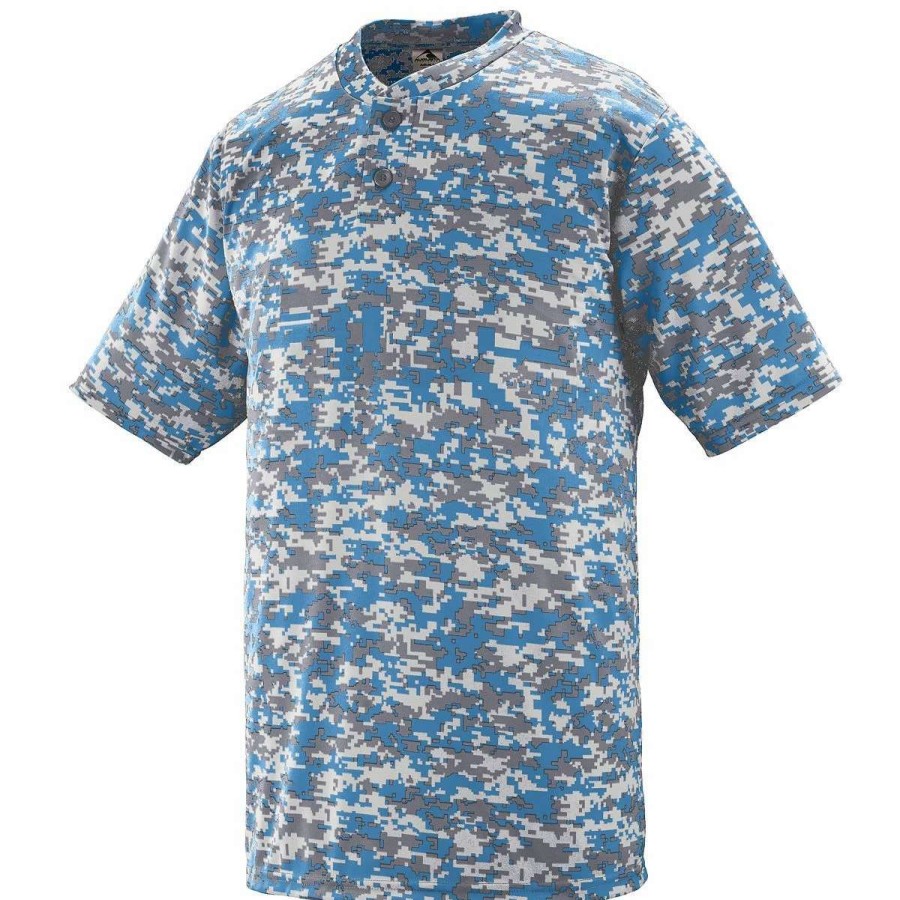 Jerseys * | Augusta Adult Digi Camo Wicking Two Button Baseball Jersey