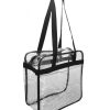 All Purpose Bags & Backpacks * | Oad Oad Clear Tote With Zippered Top Black