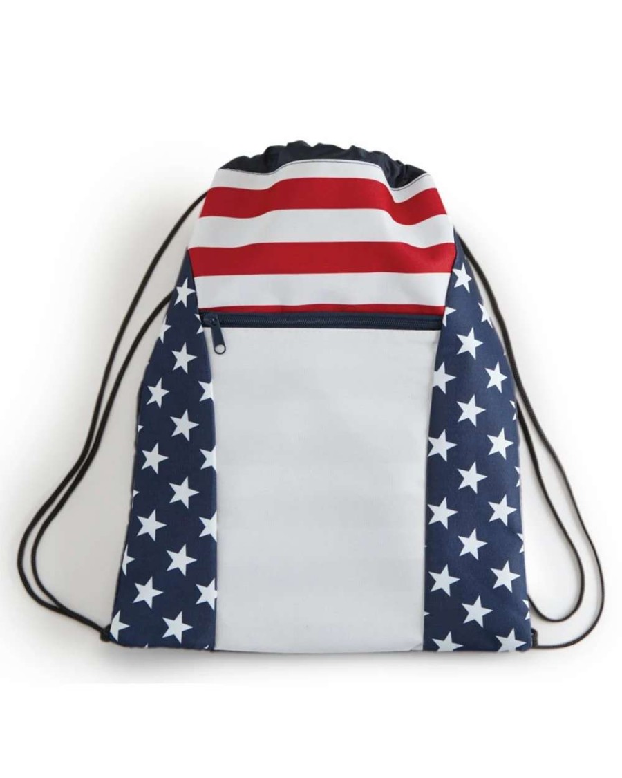 All Purpose Bags & Backpacks * | Oad Americana Drawstring Bag Red/ White/ Blue