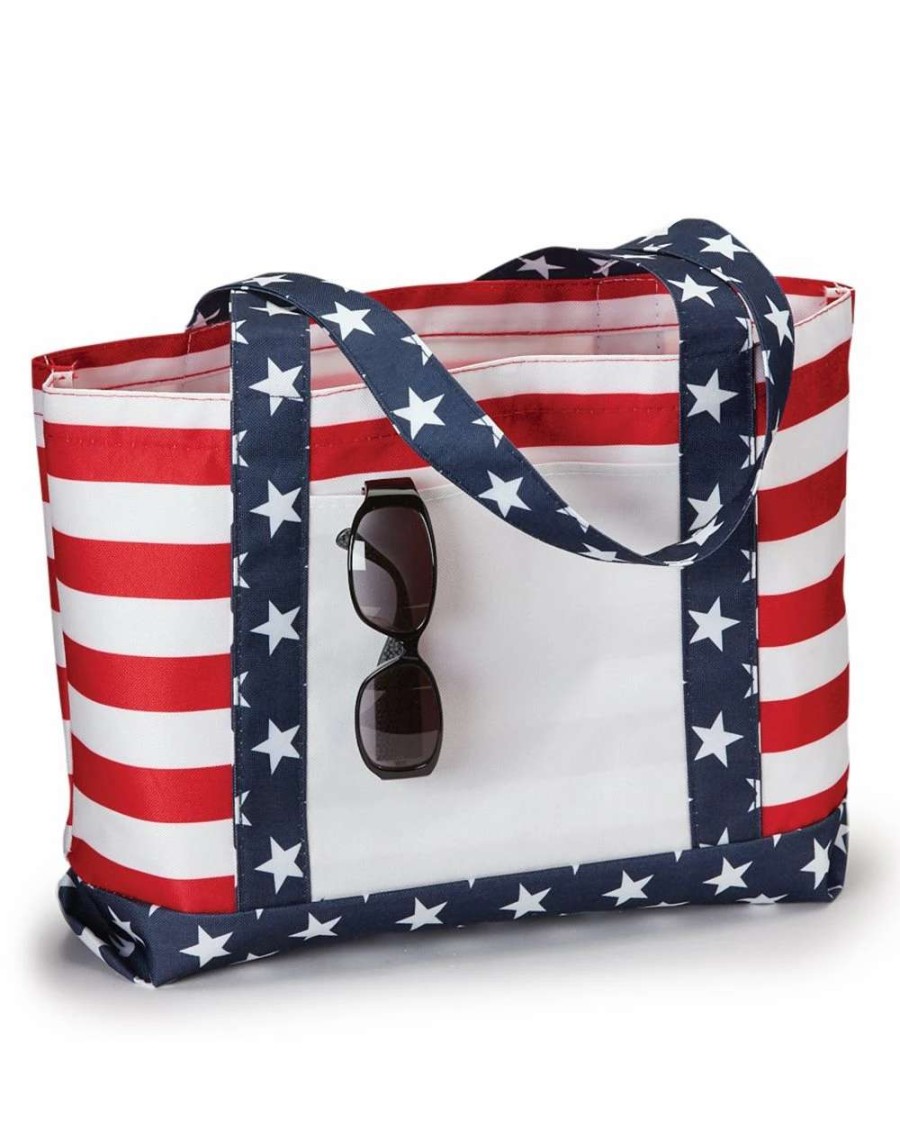 All Purpose Bags & Backpacks * | Oad Americana Boater Tote Red/ White/ Blue