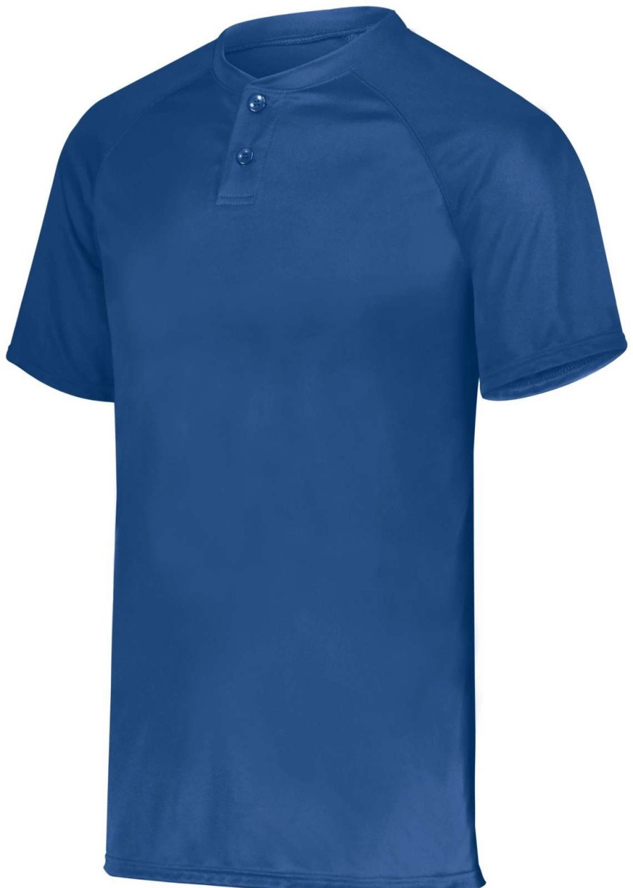 Jerseys * | Augusta Attain Wicking Two-Button Baseball Jersey 1 Of 2