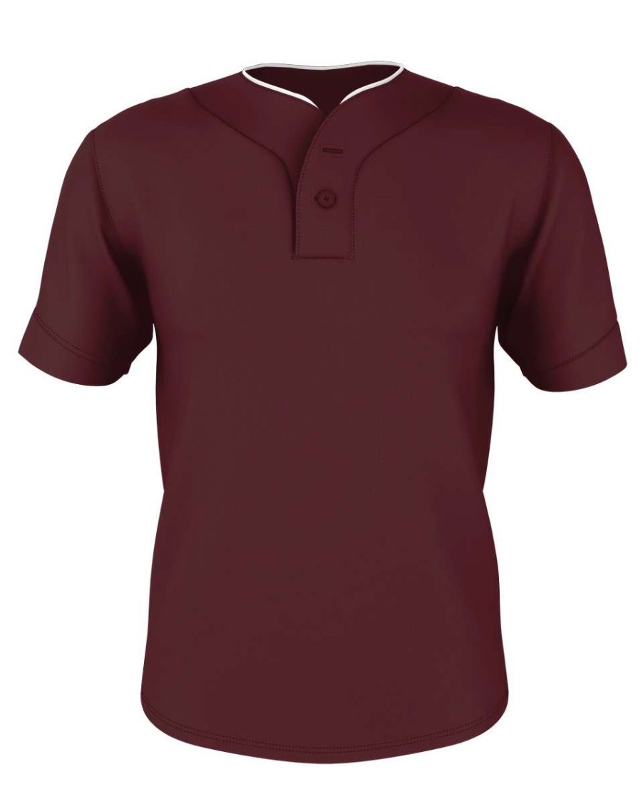 Jerseys * | Alleson Adult Two Button Mesh Baseball Jersey With Piping