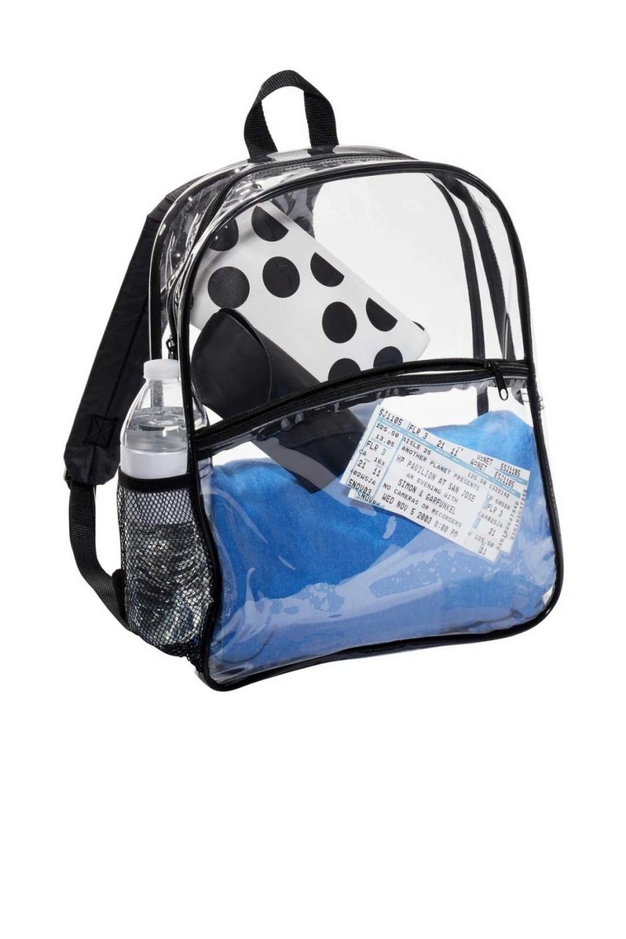 All Purpose Bags & Backpacks * | Port Authority Clear Backpack Bg230 Clear/ Black