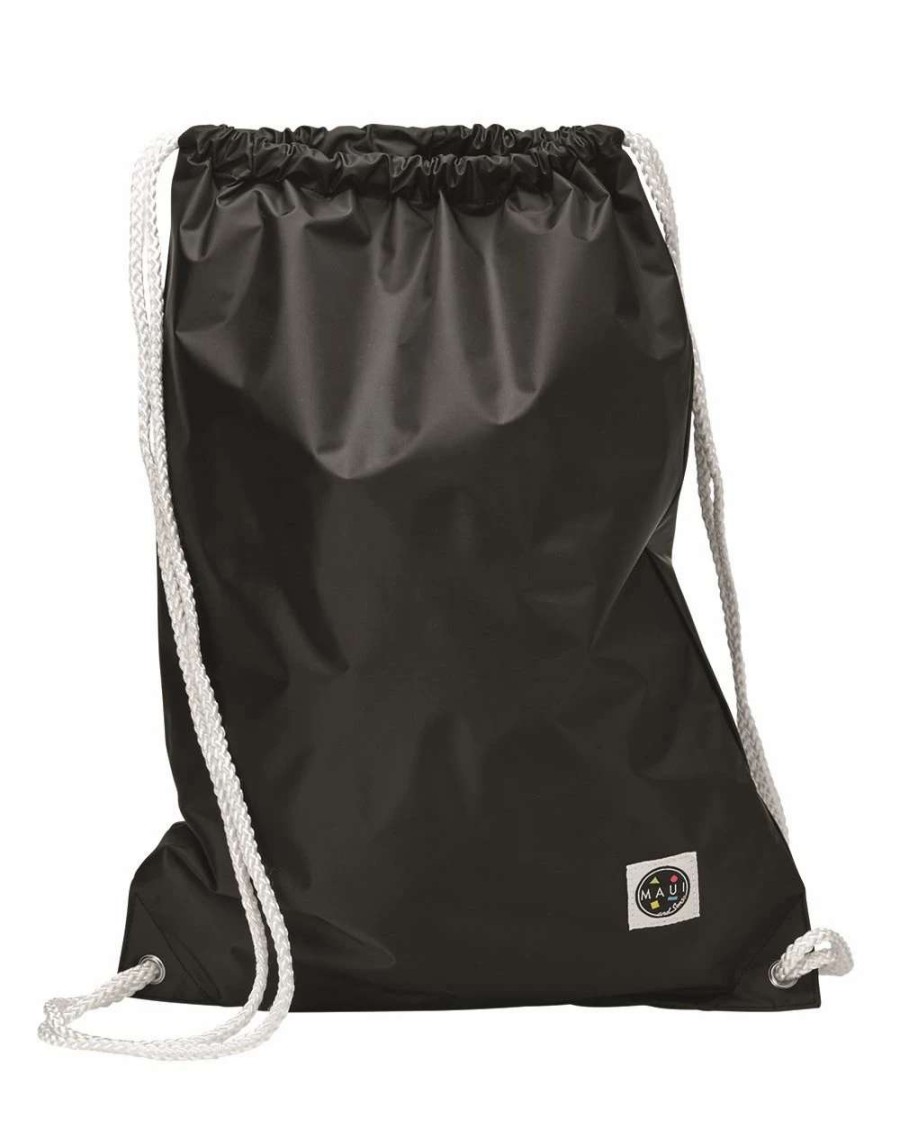 All Purpose Bags & Backpacks * | Maui And Sons Drawstring Cinch Backpack Black